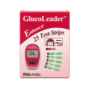 GlucoLeader Enhance Red (25 Test Strips)